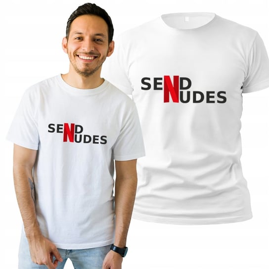 Koszulka Męska Z Nadrukiem  T-shirt Prezent Netflix Send Nudes L Plexido