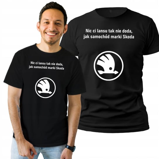 Koszulka Męska z Nadrukiem  T-shirt Prezent Skoda Logo L Plexido