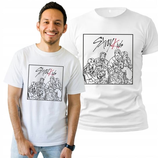 Koszulka Męska z Nadrukiem  T-shirt Prezent Stray Kids Lineart S Plexido