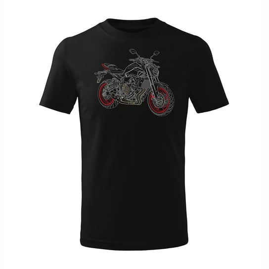 Koszulka młody motocyklista z motocyklem na motor motocykl skuter dziecięca czarna-134 cm/8 lat TUCANOS