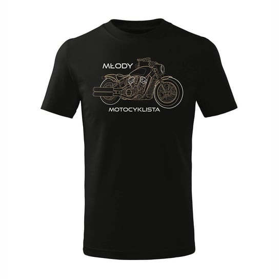 Koszulka młody motocyklista z motocyklem na motor motocykl skuter dziecięca czarna-146 cm/10 lat TUCANOS