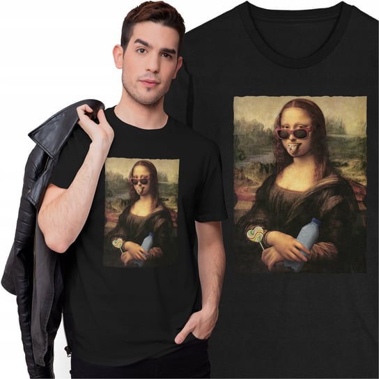 Koszulka Mona Lisa Obraz Leonardo da Vinci Kolczyki Okulary Inna marka