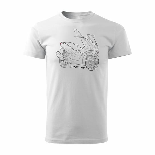 Koszulka motocyklowa na motor Honda PCX męska biały REGULAR - L Topslang