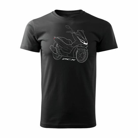 Koszulka motocyklowa na motor Honda PCX męska czarna REGULAR - XXL Topslang