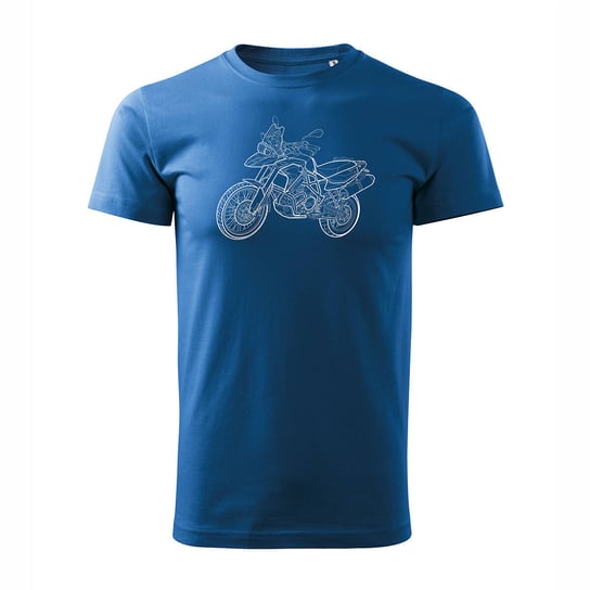 Koszulka motocyklowa z motocyklem na motor BMW GS 800 ADVENTURE męska niebieska REGULAR-L Inna marka