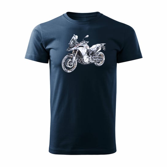 Koszulka motocyklowa z motocyklem na motor BMW GS F850 męska granatowa-L Topslang