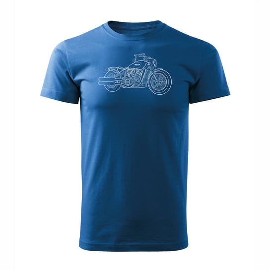 Koszulka motocyklowa z motocyklem na motor Indian Scout Bobber męska niebieska REGULAR-S Inna marka