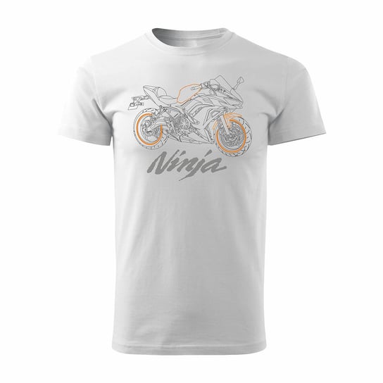 Koszulka motocyklowa z motocyklem na motor Kawasaki Ninja 650 męska biała REGULAR - M Topslang