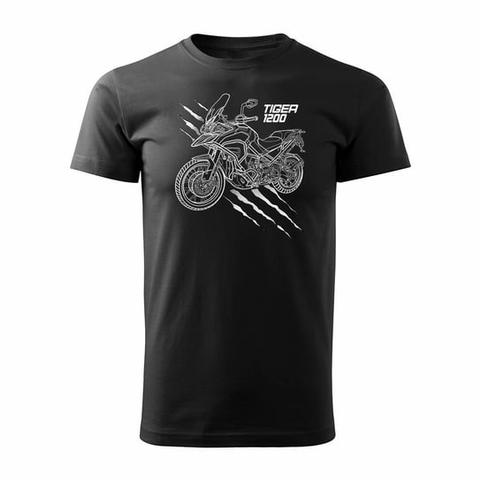 Koszulka motocyklowa z motocyklem na motor Triumph Tiger 1200 męska czarna REGULAR-M Topslang