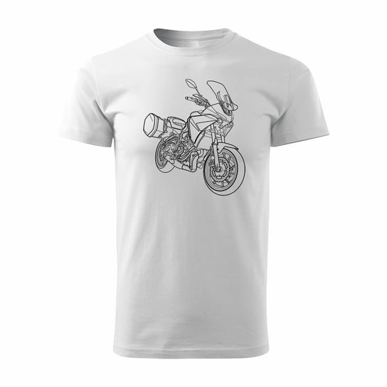 Koszulka motocyklowa z motocyklem na motor Yamaha Tracer 7 700 męska biała-S Topslang