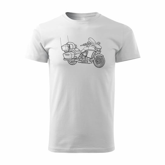 Koszulka motocyklowa z motocyklem Yamaha Star Venture 1800 adventure męska biała-M Topslang