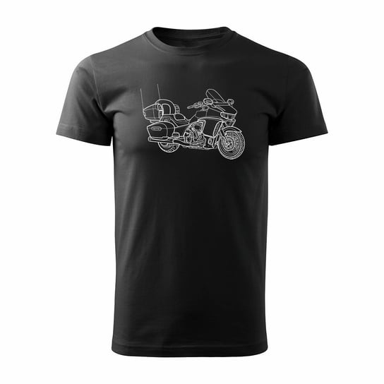 Koszulka motocyklowa z motocyklem Yamaha Star Venture 1800 adventure męska czarna-L Topslang