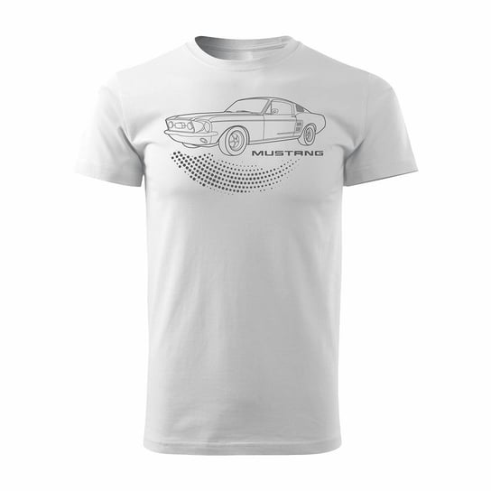 Koszulka motoryzacyjna z Fordem Mustangiem Ford Mustang męska biała REGULAR - L Topslang