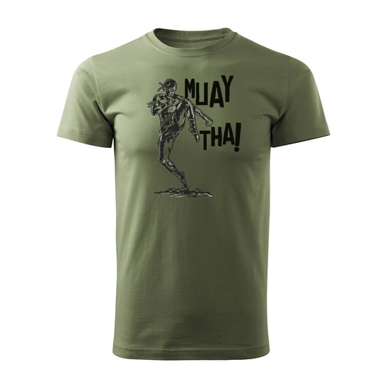 Koszulka muay thai boks tajski bokserska bokser z bokserem męska khaki REGULAR-S TUCANOS