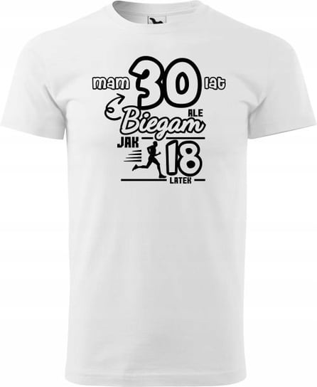 Koszulka na 30 urodziny Mam 30 lat a biegam jak 18 latek Super prezent dla Niego męska 4XL/Aradena Inna marka