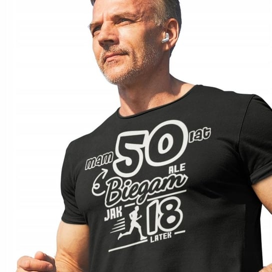 Koszulka na 50 urodziny Mam 50 lat a biegam jak 18 latek Super prezent dla Niego męska 5XL/Aradena Inna marka