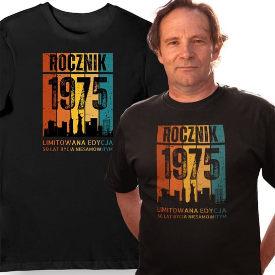 Koszulka na 50 urodziny Rocznik 1975 limitowana edycja czarna 2XL KozakNadruki