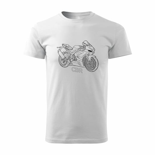 Koszulka na motor z motocyklem Honda CBR 1000 600 męska biały REGULAR - XXL Topslang