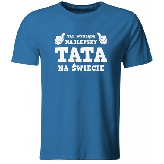 Koszulka Najlepszy Tata na świecie. Prezent na Dzień Ojca lub Urodziny, Niebieska, roz. XL GiTees