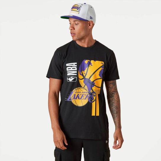 Koszulka New Era Los Angeles Lakers NBA Globe Logo Czarna - 13083916-M New Era
