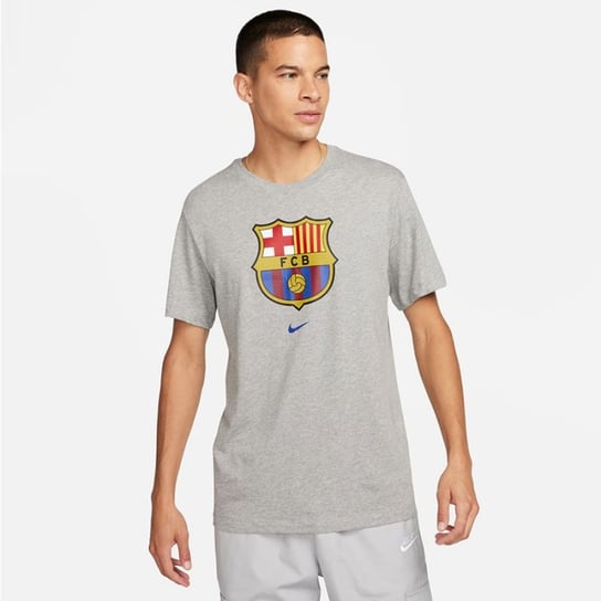 Koszulka Nike FC Barcelona Crest M DJ1306 (kolor Szary/Srebrny, rozmiar L) Nike