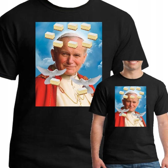 Koszulka Papież Jan Paweł Śmieszna 2093 L Czarna Inna marka