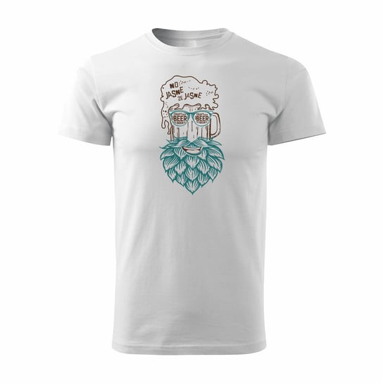 Koszulka piwo kraftowe z kuflem z piwem dla piwosza męska biała REGULAR-S TUCANOS