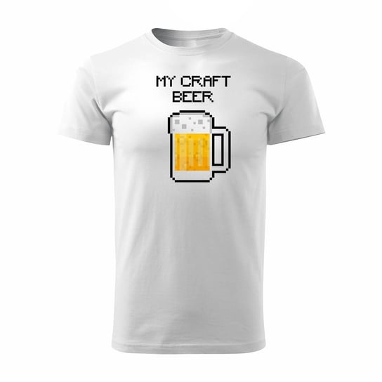 Koszulka piwo my craft beer z piwem dla piwosza męska biała REGULAR-M TUCANOS