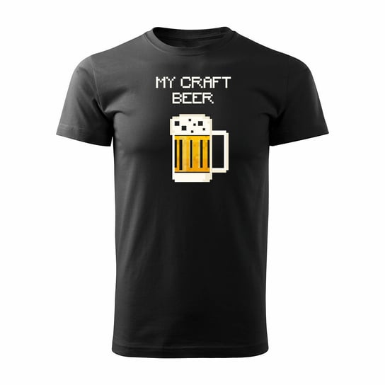 Koszulka piwo my craft beer z piwem dla piwosza męska czarna REGULAR-L TUCANOS