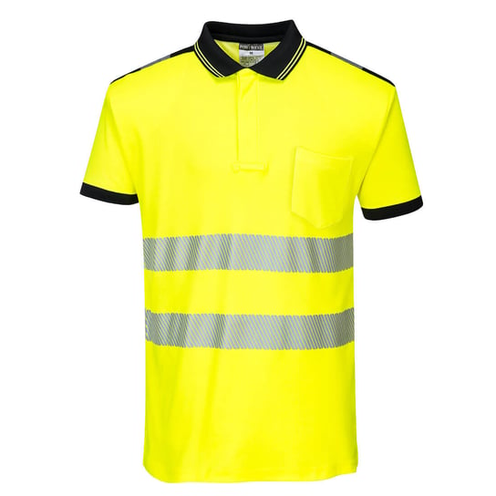 Koszulka Polo ostrzegawcza PW3 Czarny Żółty 2XL Portwest