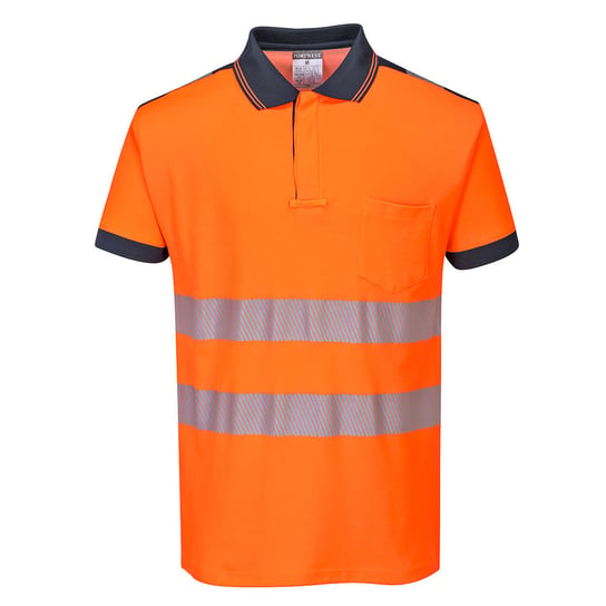 Koszulka Polo ostrzegawcza PW3 Granat Pomarańcz S Portwest