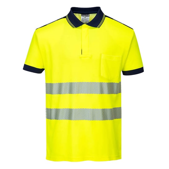 Koszulka Polo ostrzegawcza PW3 Żółty Granat XL Portwest