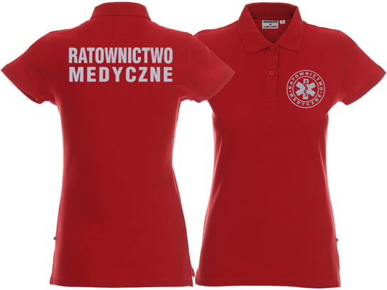 Koszulka Polo ratownicza czerwona damska odblaskowa FUNKCYJNA Inny producent