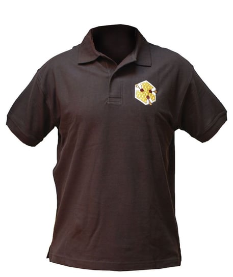Koszulka polo z haftem (brązowa) - rozmiar męski L BEE&HONEY