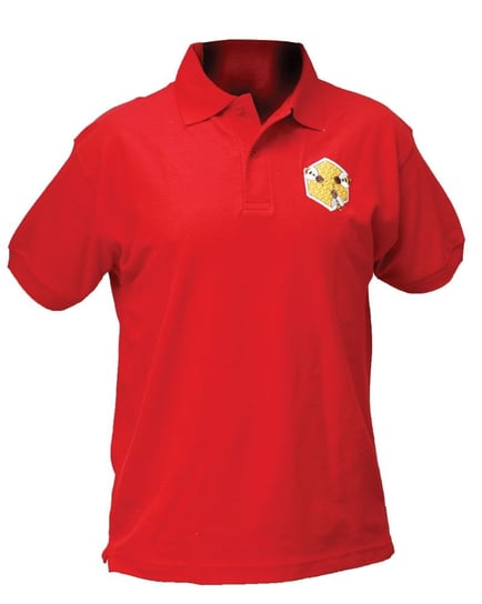 Koszulka polo z haftem (czerwona) - rozmiar męski L BEE&HONEY