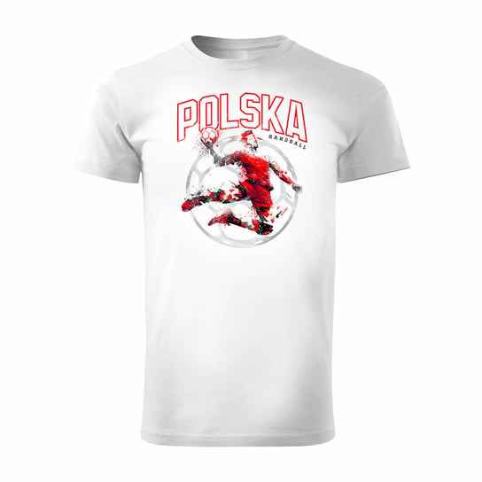 Koszulka polska piłka ręczna dla kibica do piłki ręcznej hand ball męska biała REGULAR-L Topslang