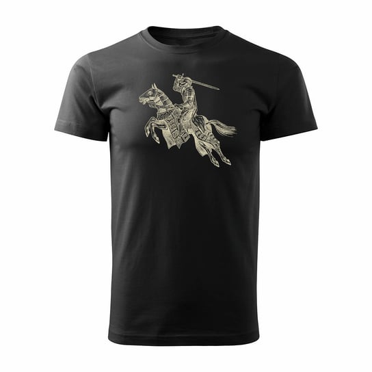 Koszulka prezent dla rycerza z rycerzem bractwo rycerskie męska czarna REGULAR-L TUCANOS