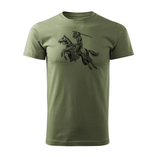 Koszulka prezent dla rycerza z rycerzem bractwo rycerskie męska khaki REGULAR-L TUCANOS