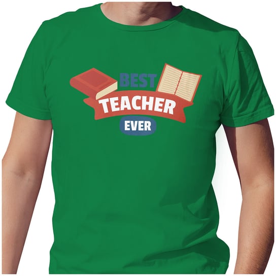 KOSZULKA PREZENT T-SHIRT L DZIEŃ NAUCZYCIELA BEST TEACHER EVER JAKOŚĆ PolskaKoszulka