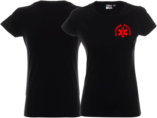 Koszulka ratownicza czarna damska FUNKCYJNA - nadruk przód FLUO Inna marka