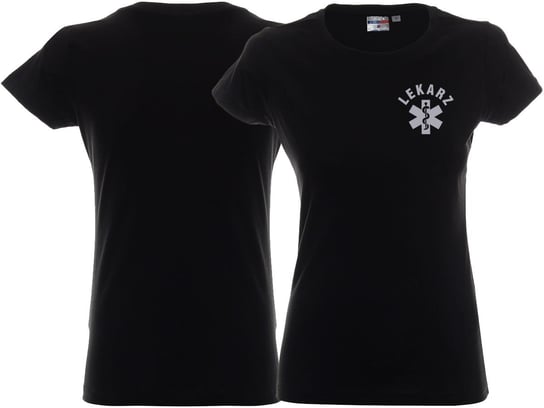 Koszulka ratownicza czarna damska odblaskowa FUNKCYJNA - nadruk przód Inna marka