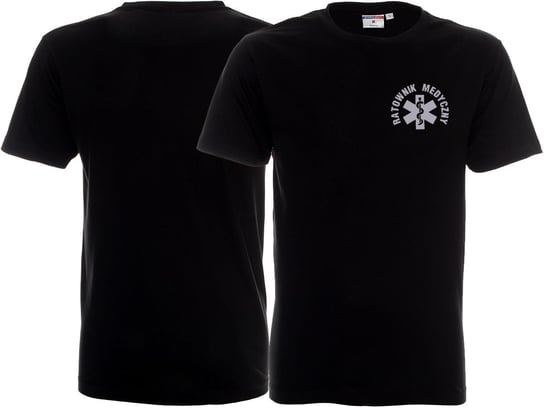 Koszulka ratownicza czarna męska odblaskowa FUNKCYJNA - nadruk przód Inny producent