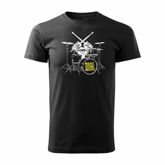 Koszulka rock dla perkusisty z perkusją perkusja męska czarna REGULAR-L TUCANOS