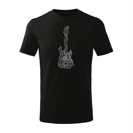 Koszulka rock z gitarą elektryczną gitara rockowa dziecięca czarna-110 cm/4 lata TUCANOS