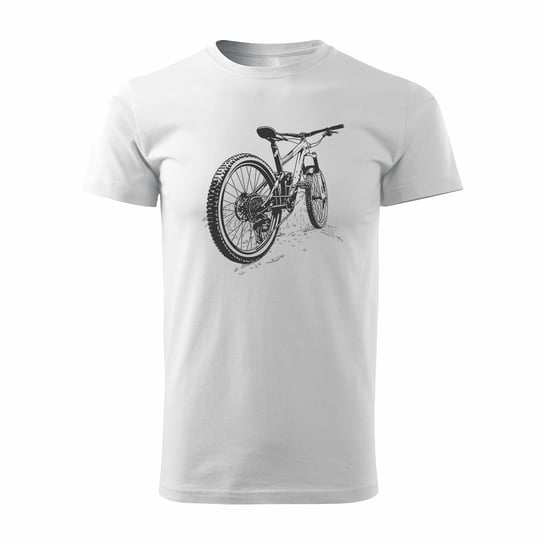 Koszulka Rowerowa Na Rower Z Rowerem Górskim Mtb Góry Mountain Bike Męska Biała Regular - Xxl Topslang