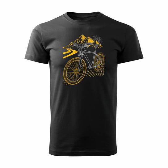 Koszulka rowerowa na rower z rowerem górskim MTB Góry Mountain Bike męska czarna REGULAR - XXL Topslang