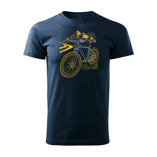Koszulka rowerowa na rower z rowerem górskim MTB Góry Mountain Bike męska granatowa REGULAR - L Topslang