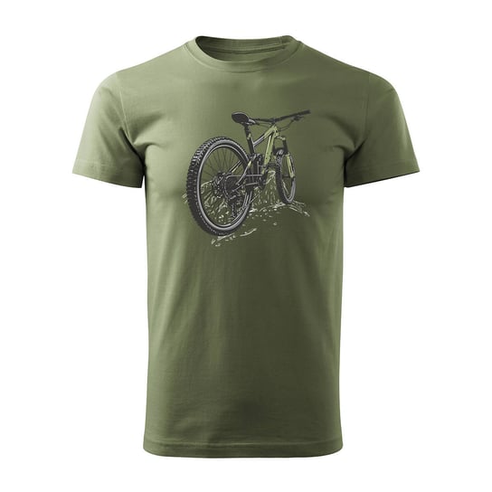 Koszulka Rowerowa Na Rower Z Rowerem Górskim Mtb Góry Mountain Bike Męska Khaki Regular - Xl Topslang