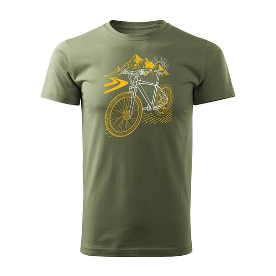 Koszulka rowerowa na rower z rowerem górskim MTB Góry Mountain Bike męska khaki REGULAR - XXL Topslang