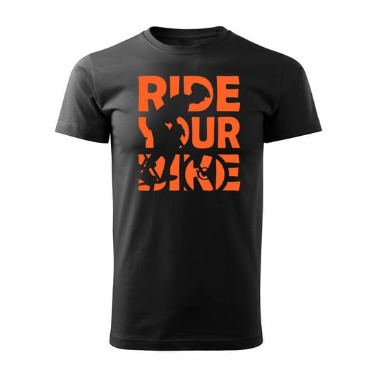 Koszulka rowerowa na rower z rowerem górskim MTB Mountain Bike męska czarna REGULAR-L TUCANOS
